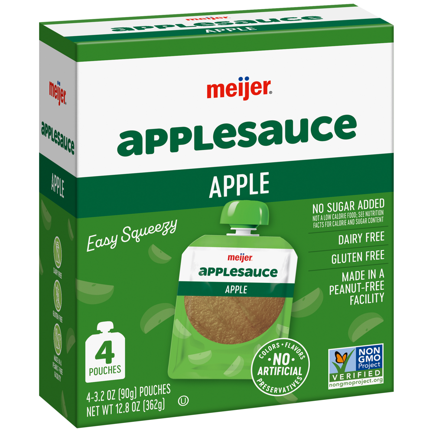 slide 4 of 5, Meijer Original Applesauce Pouches, 4ct/3.2 Oz., 4 ct; 3.2 oz
