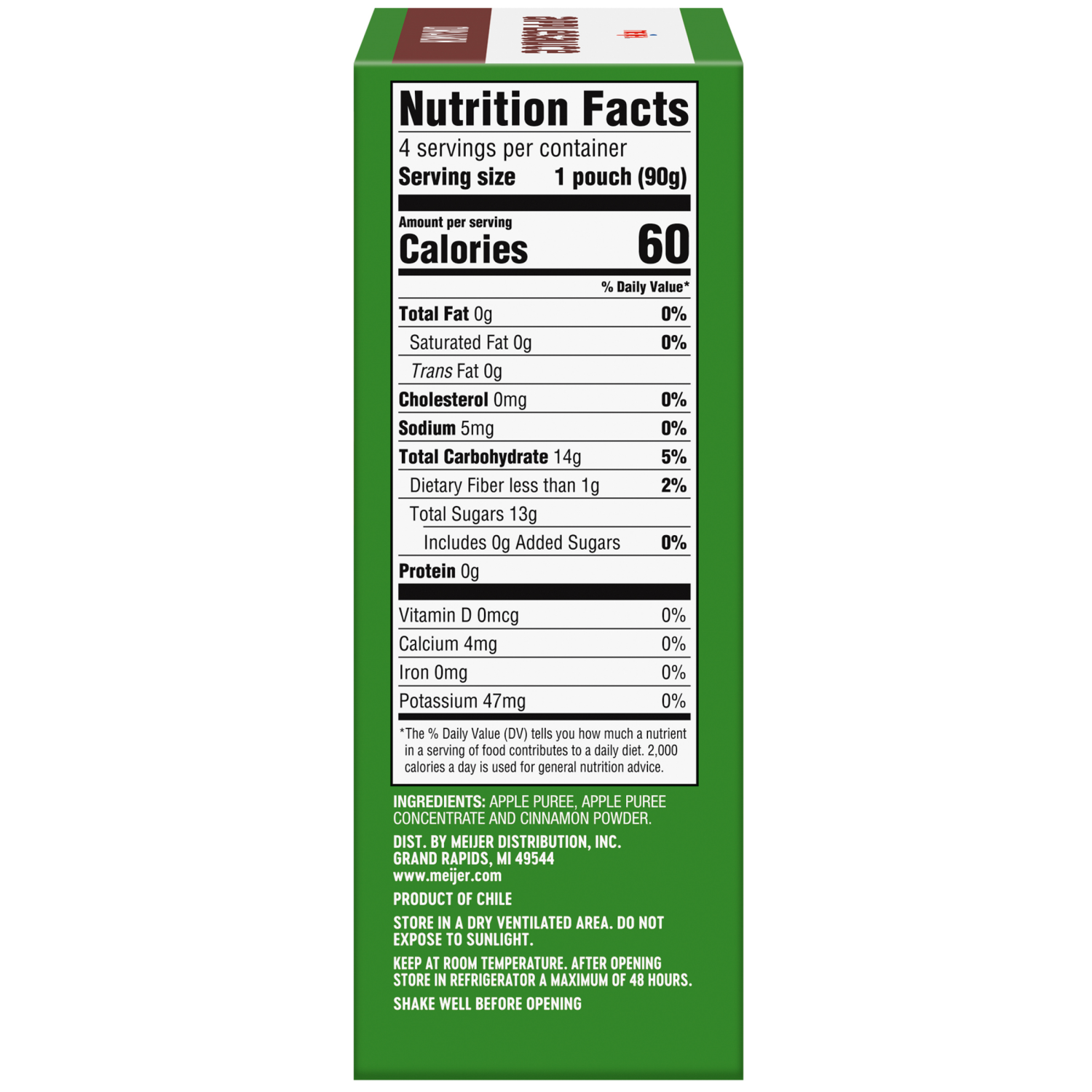 slide 5 of 8, Meijer Apple Cinnamon Applesauce, 4 Pouches, 4 ct