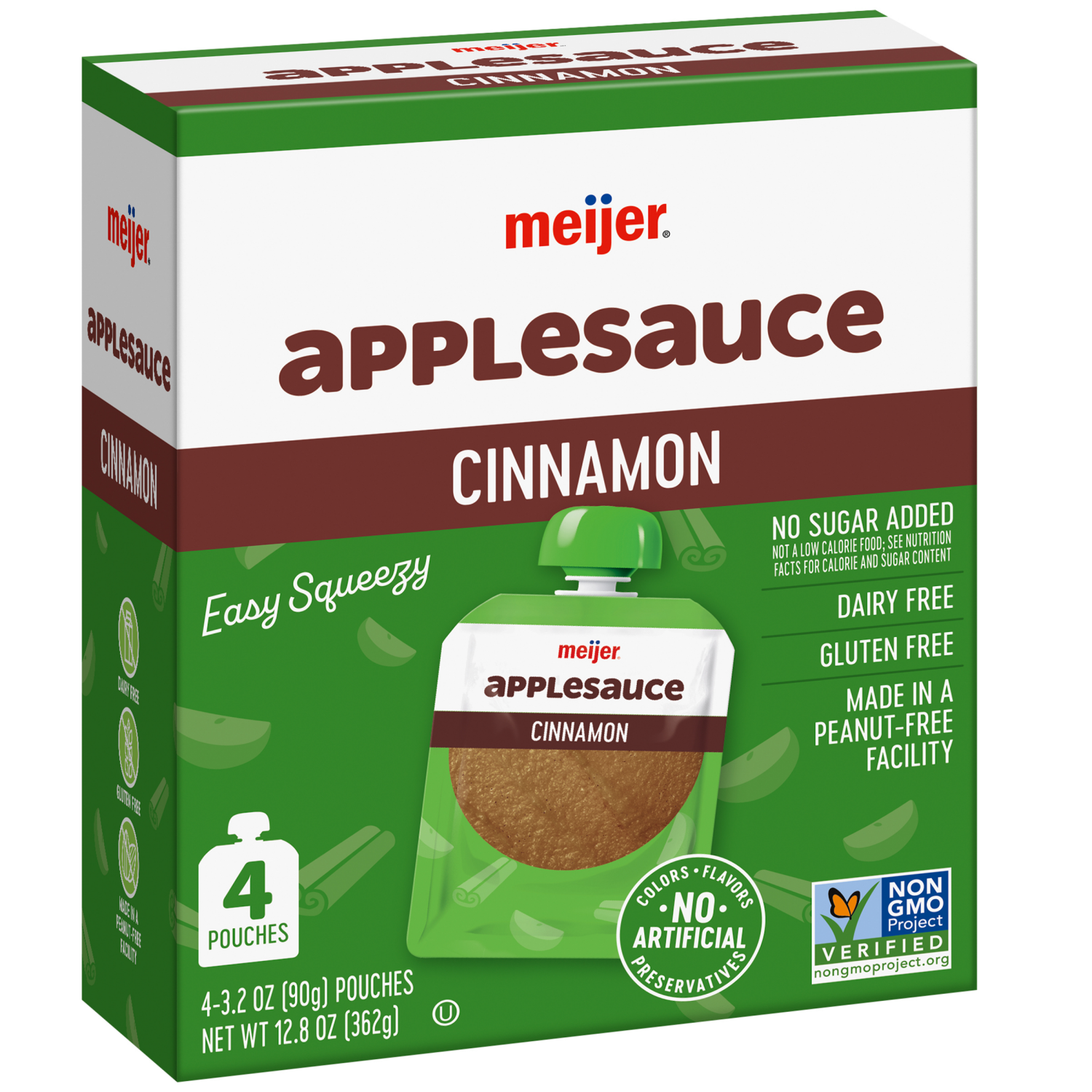 slide 6 of 8, Meijer Apple Cinnamon Applesauce, 4 Pouches, 4 ct