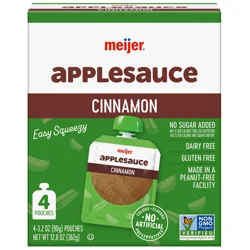 Meijer Apple Cinnamon Applesauce, 4 Pouches