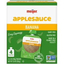 Meijer Apple Banana Applesauce Pouches, 4 Pouches