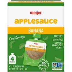 Meijer Apple Banana Applesauce Pouches, 4 Pouches