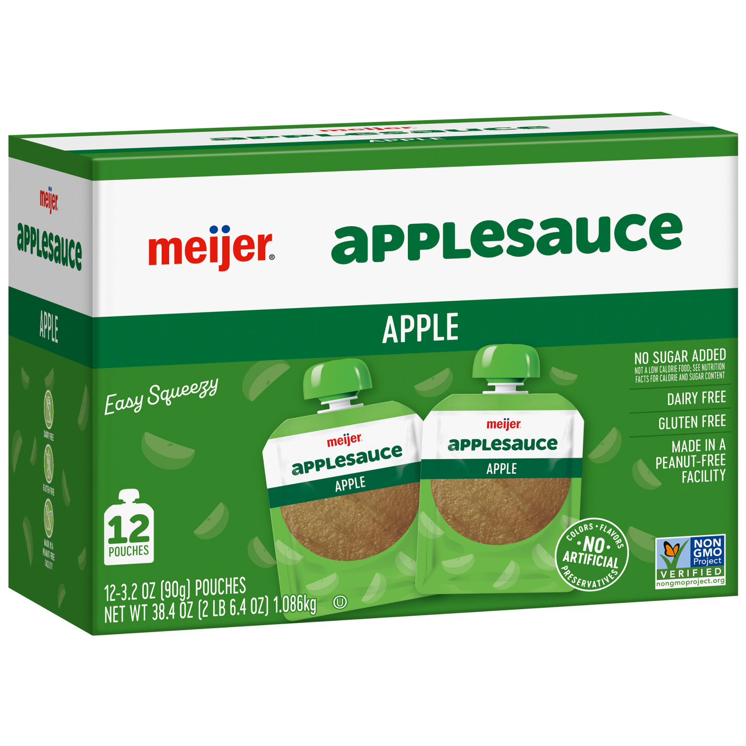 slide 4 of 5, Meijer Original Applesauce Pouches, 12 Pouches, 12 ct; 3.2 oz