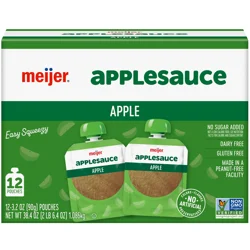 Meijer Original Applesauce Pouches, 12 Pouches