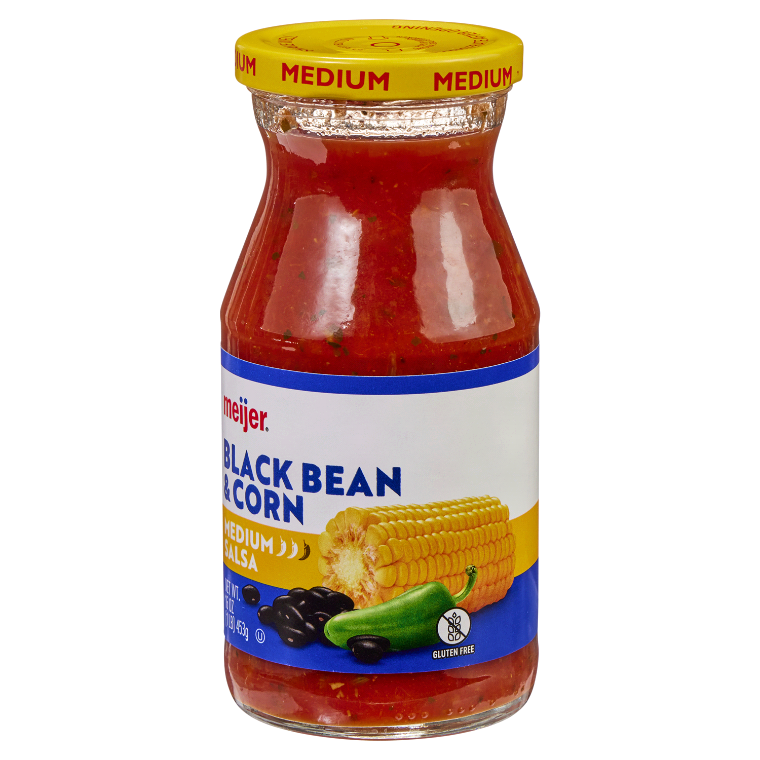 slide 4 of 5, Meijer Black Bean & Corn Medium Salsa, 16 oz