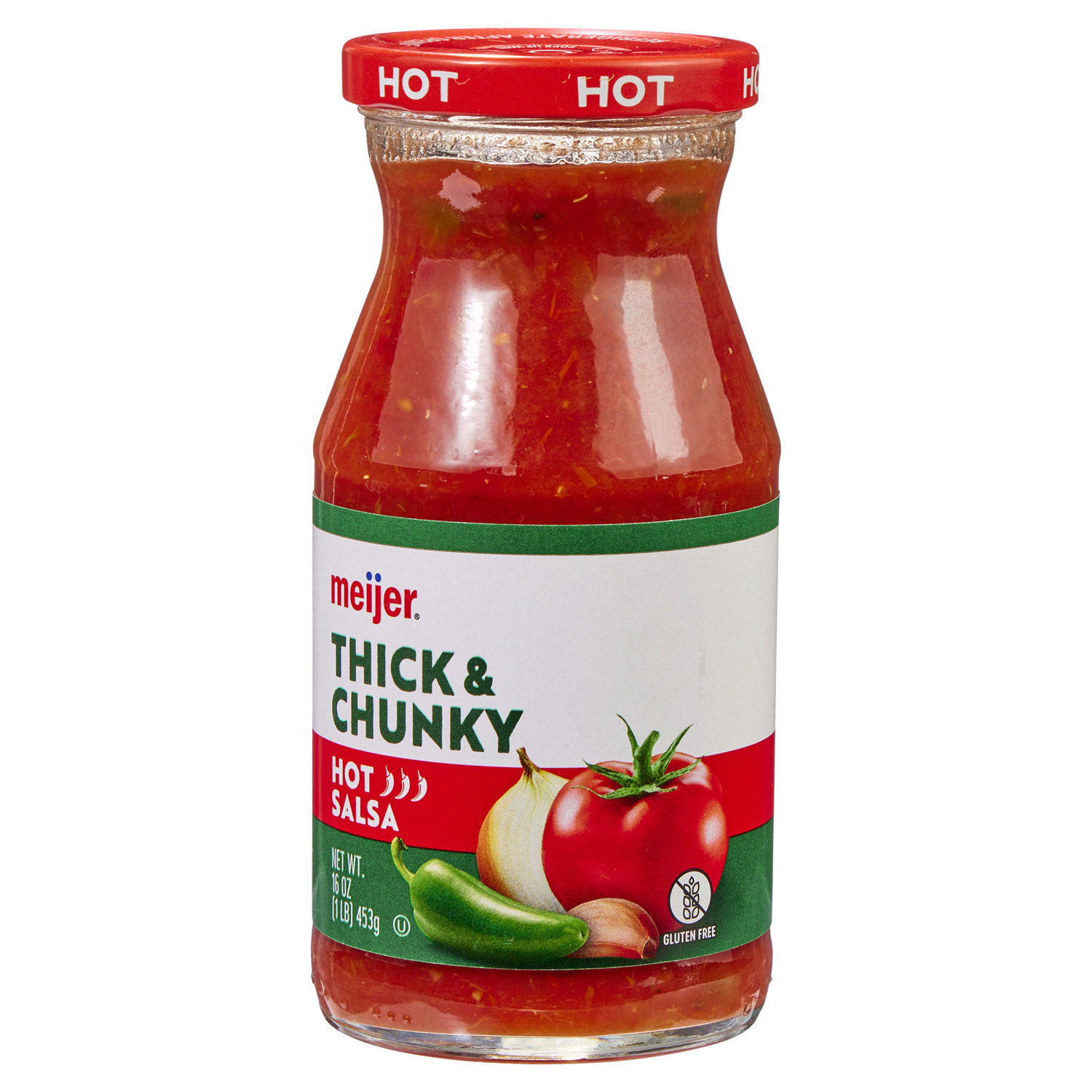 slide 4 of 5, Meijer Hot Thick & Chunky Salsa, 16 oz
