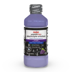 Meijer Advantage Care Plus Adult Electrolyte Solution With Zinc, 33% More Electrolytes and PreVital Prebiotics, Iced Grape - 1 liter