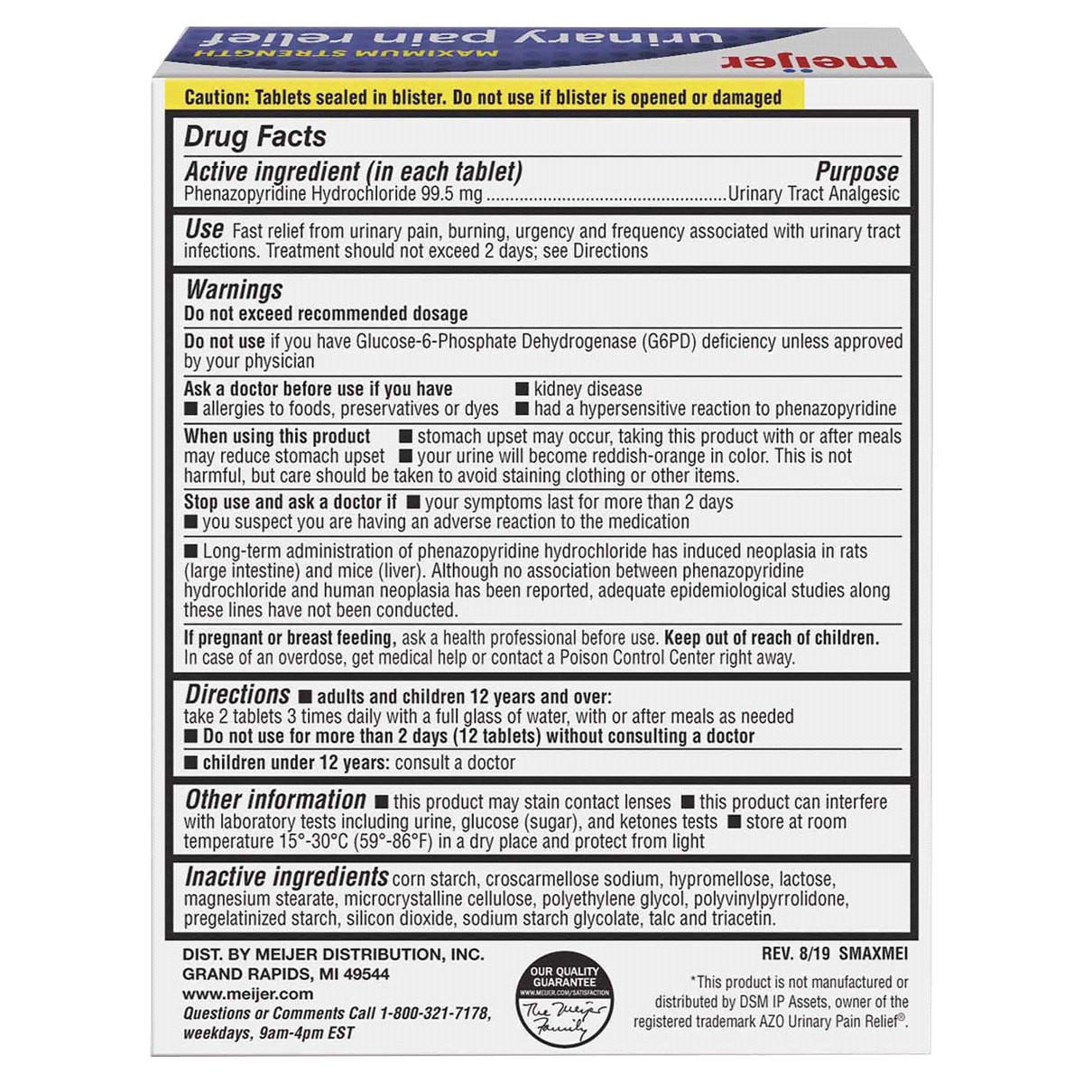 slide 2 of 2, Meijer Maximum Strength Urinary Pain Relief, 12 Tablets, 12 ct