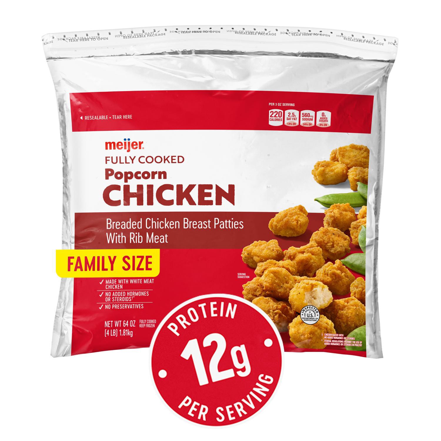 slide 1 of 4, Popcorn Chicken, 64 Oz, 64 oz