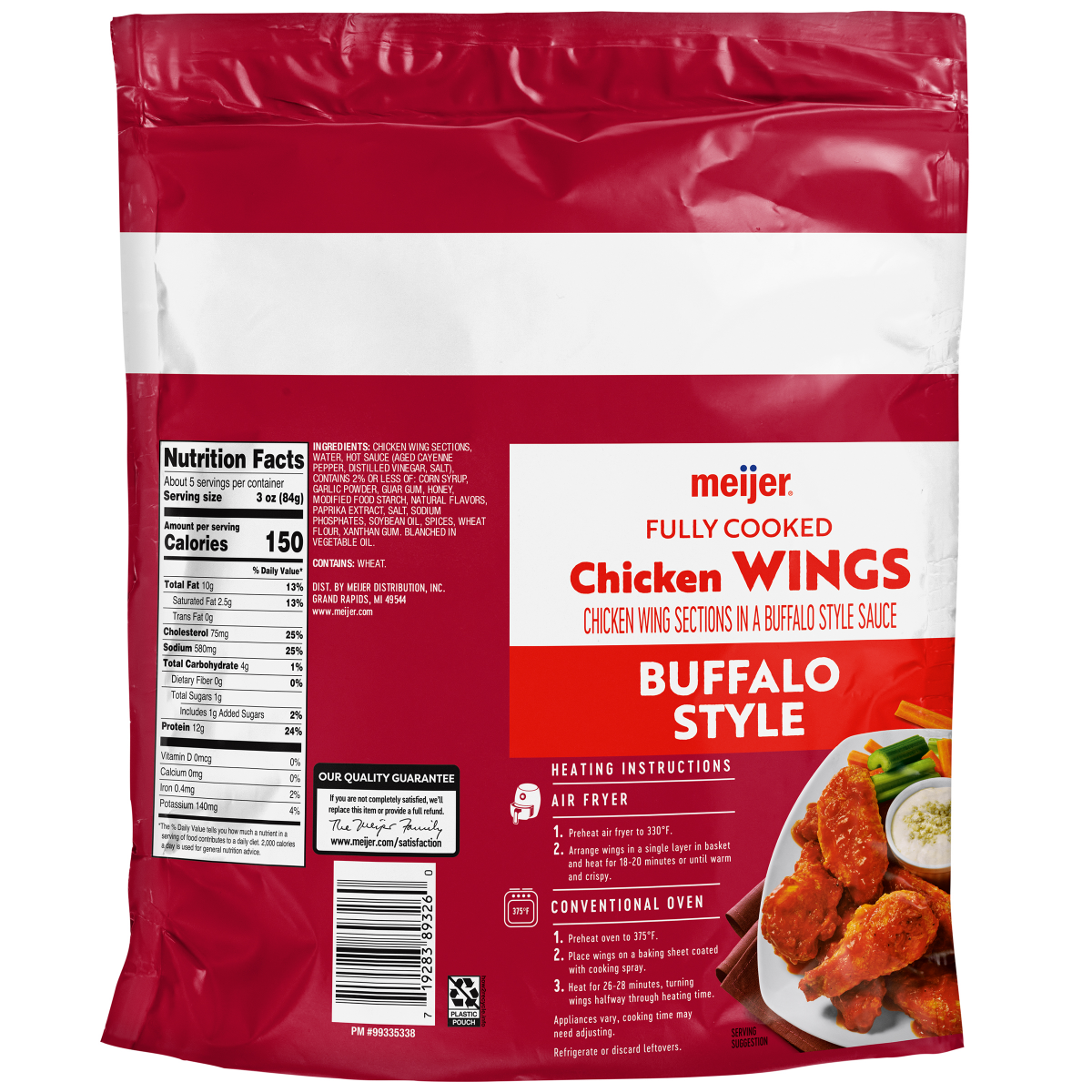 slide 2 of 2, MEIJER BUFFALO BONE IN WINGS 22 OZ, 22 oz