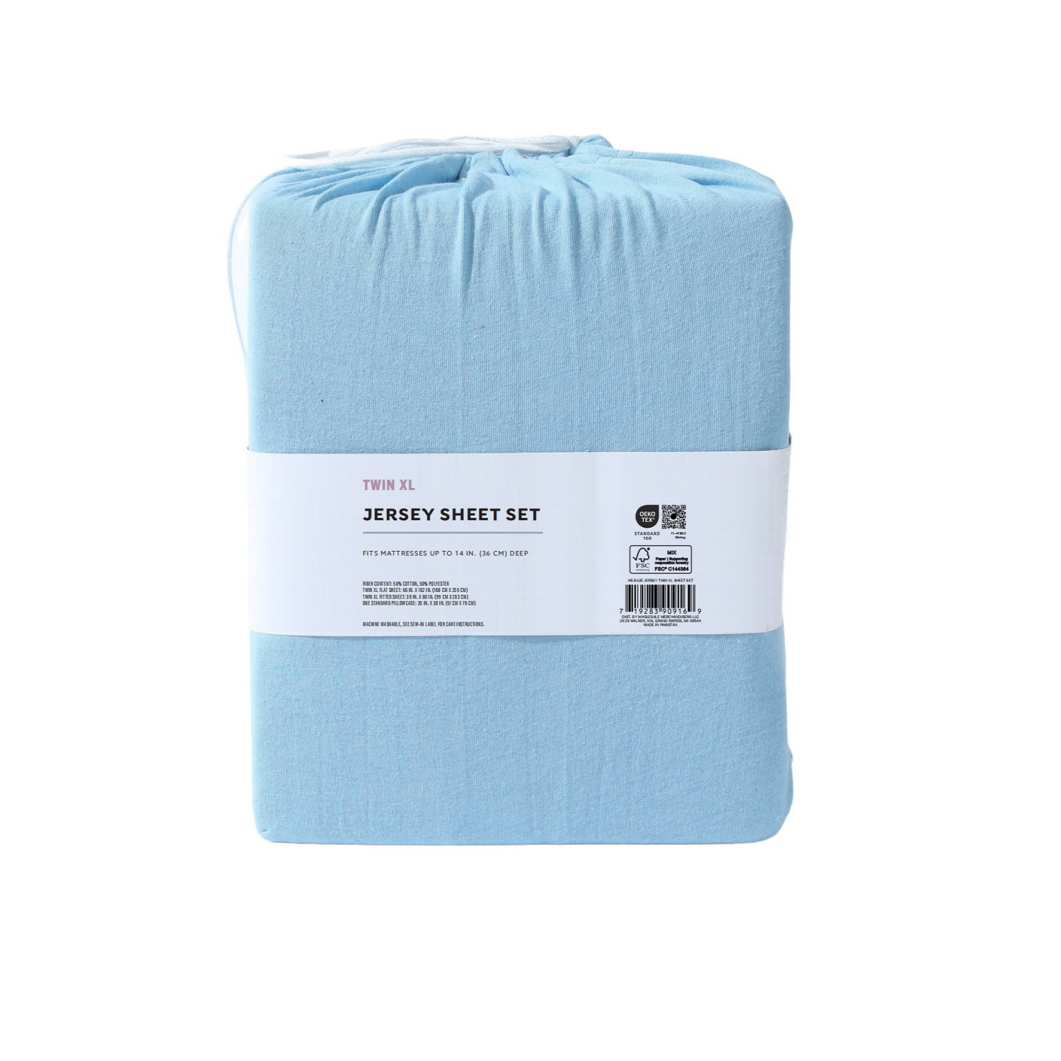 slide 3 of 5, Havenstay Jersey Knit Sheet Set, Twin XL, Blue, twinxlarge