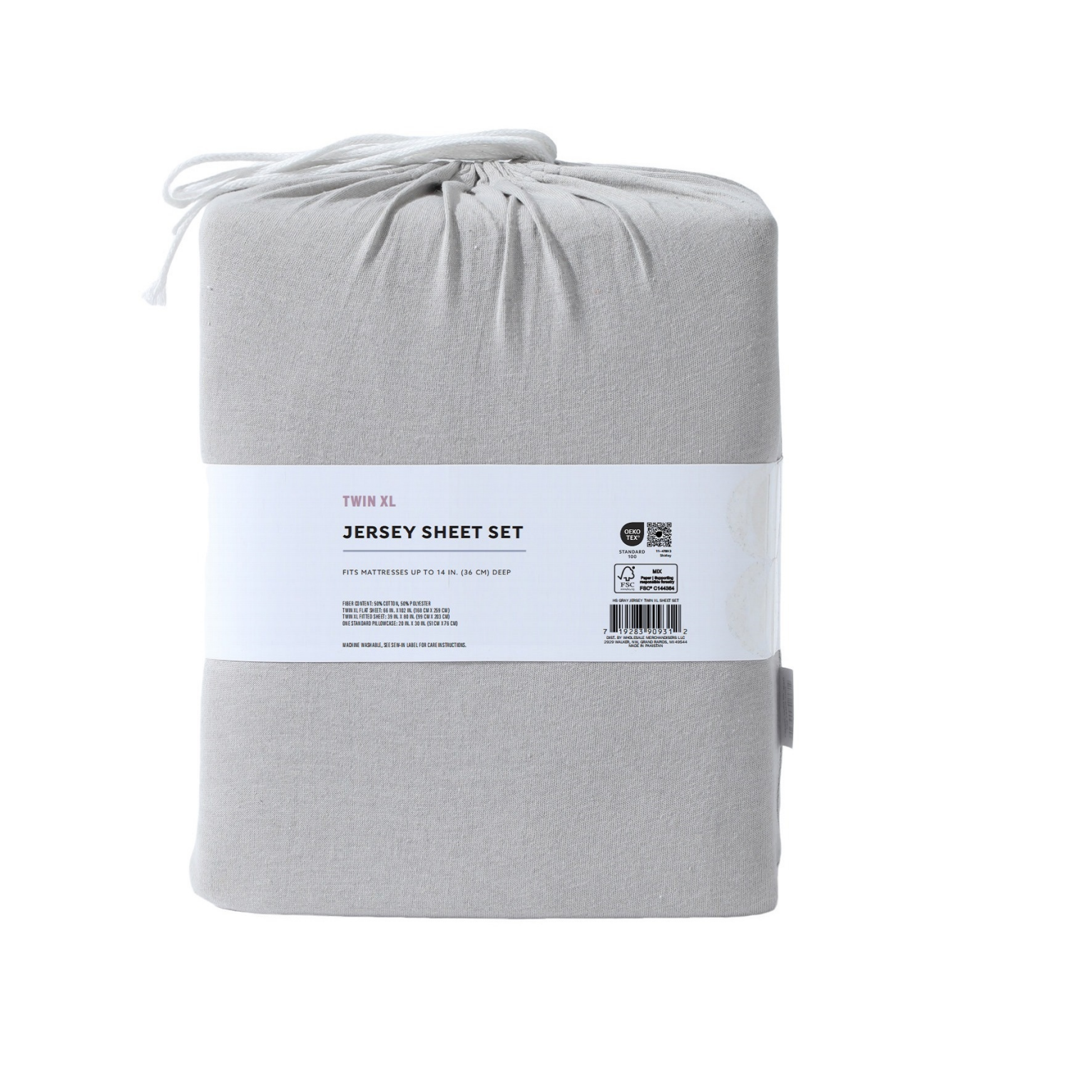 slide 3 of 5, Havenstay Jersey Knit Sheet Set, Twin XL, Gray, twinxlarge