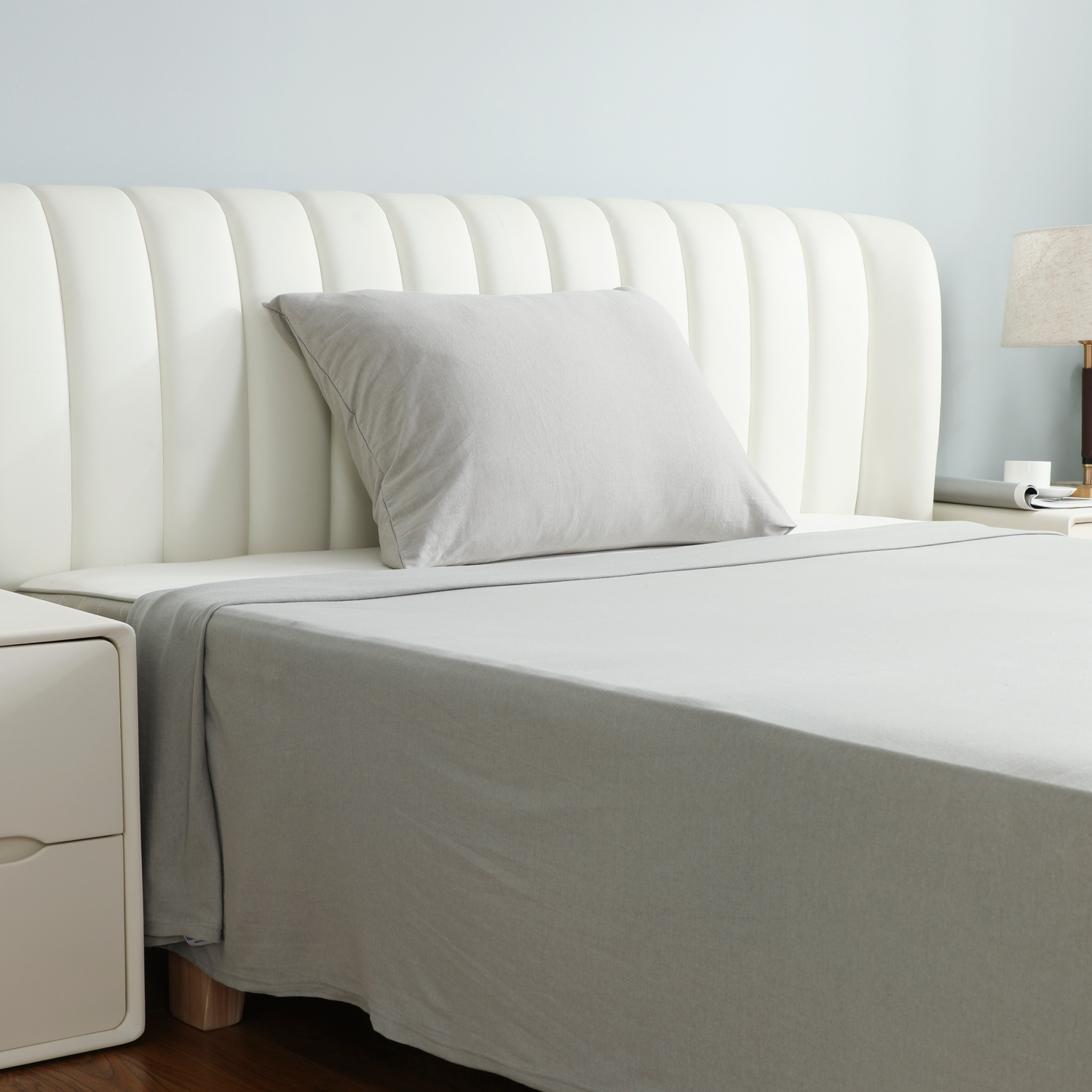 slide 5 of 5, Havenstay Jersey Knit Sheet Set, Twin XL, Gray, twinxlarge