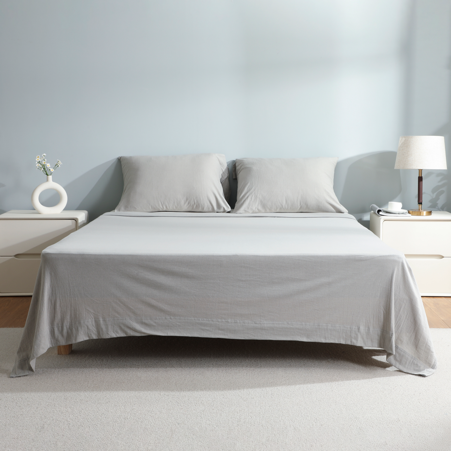 slide 4 of 5, Havenstay Jersey Knit Sheet Set, Queen, Gray, Queen Size