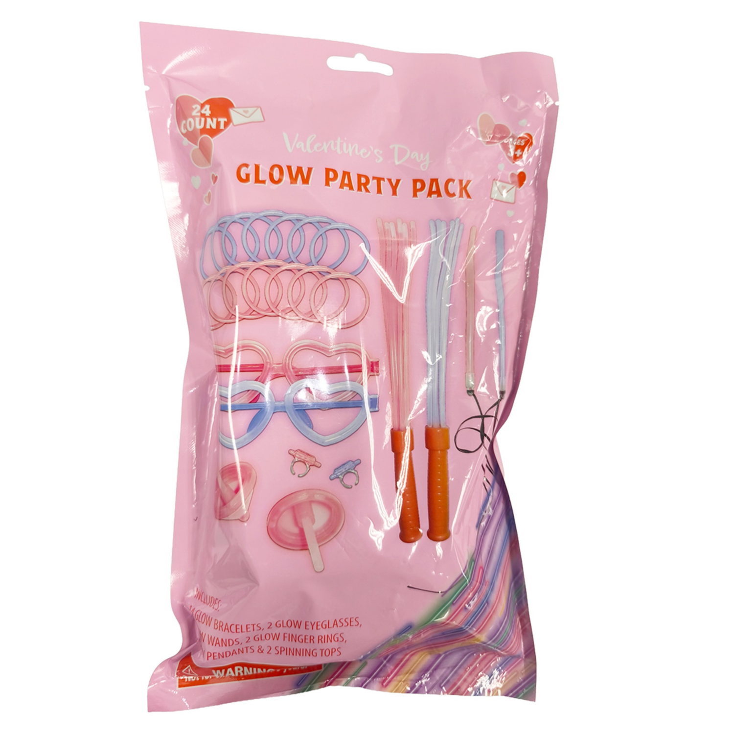 slide 2 of 3, Meijer Corporate Seasonal Val Glow Party Pack, 2 Assorted, 11 x 6 