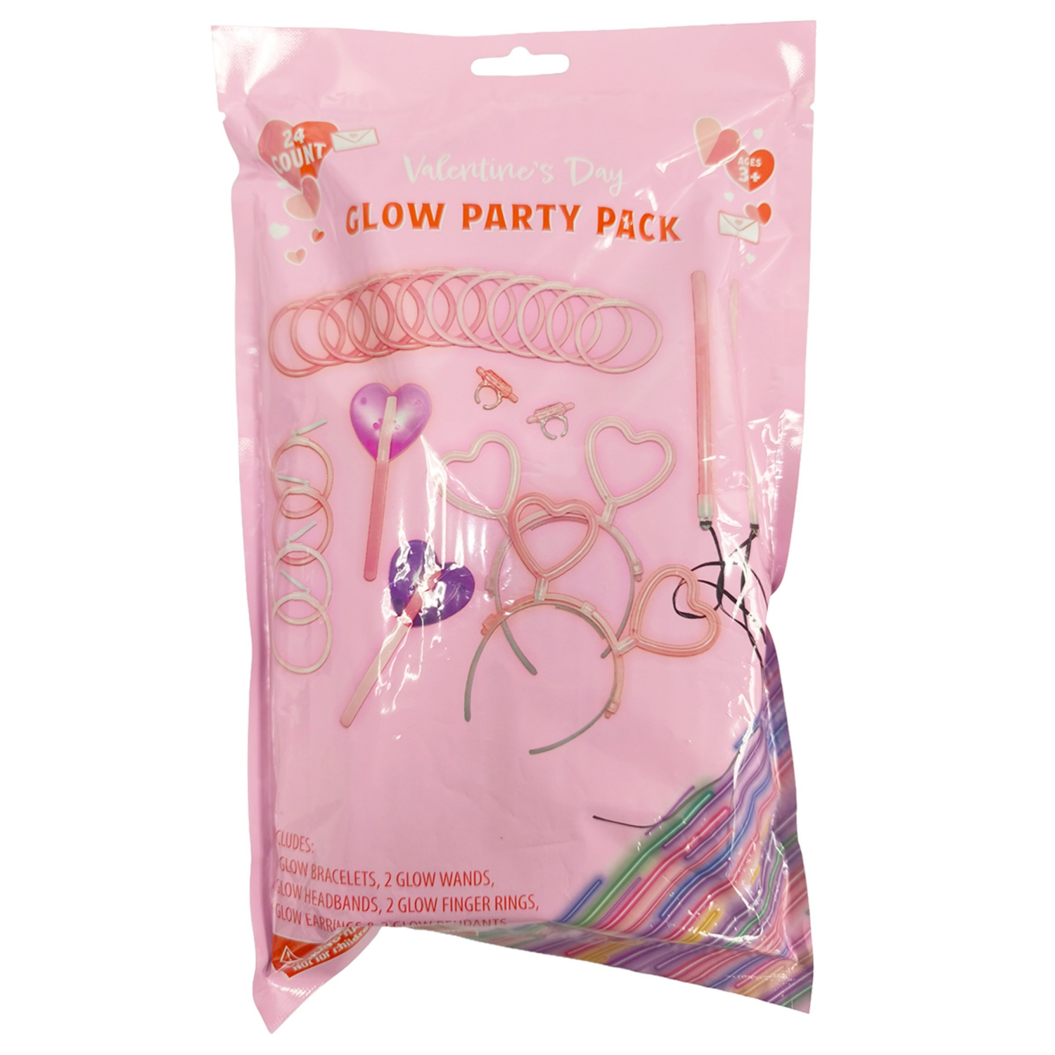 slide 3 of 3, Meijer Corporate Seasonal Val Glow Party Pack, 2 Assorted, 11 x 6 