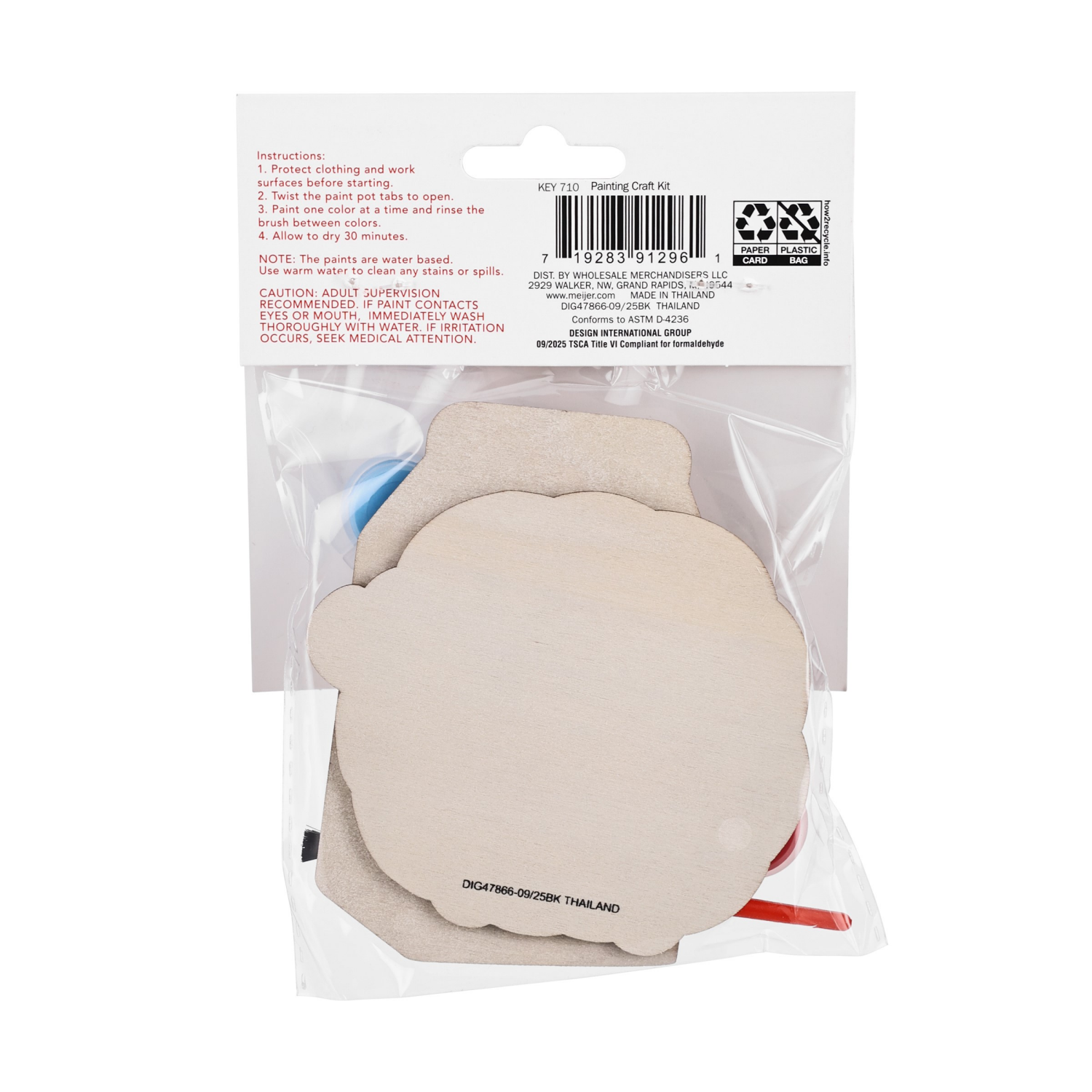 slide 2 of 3, Meijer Corporate Seasonal Valentine's Day Painting Craft Kit, Milk And Cookies, 4 in