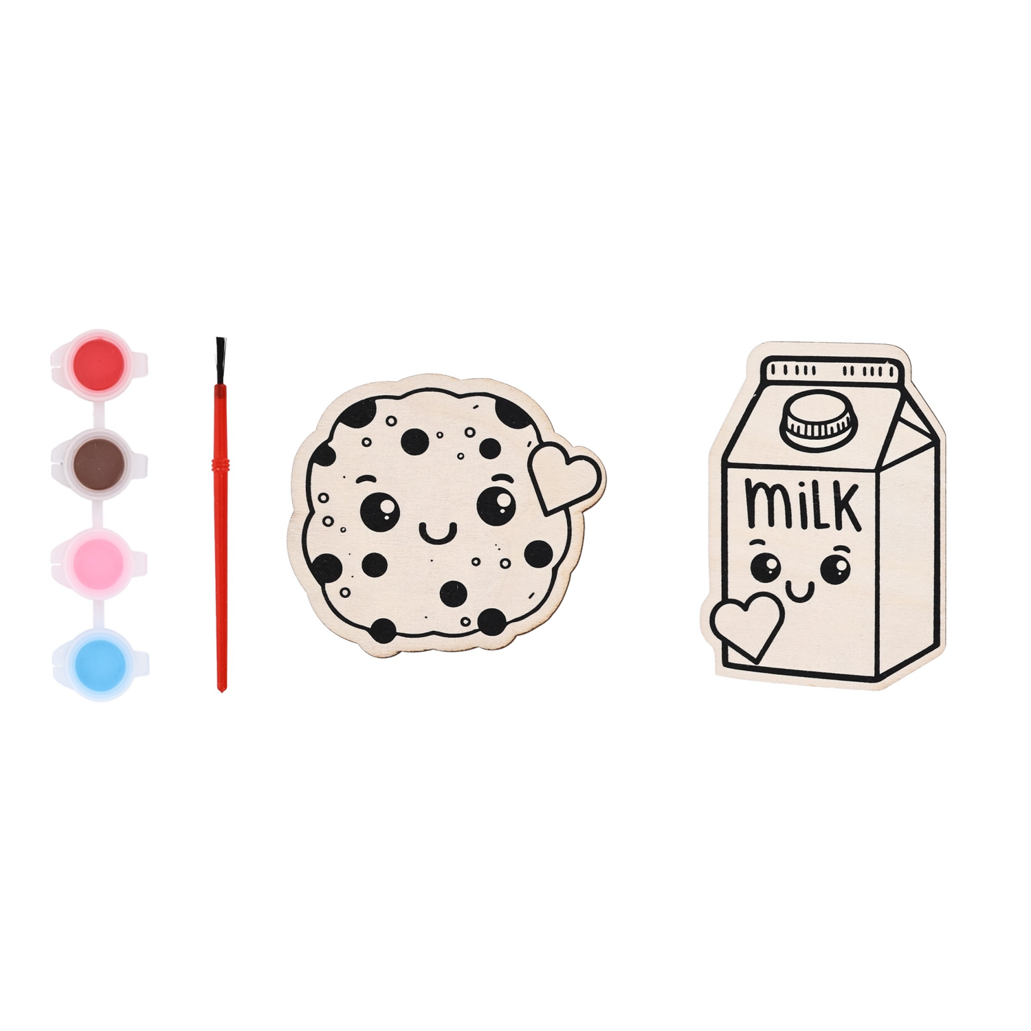 slide 3 of 3, Meijer Corporate Seasonal Valentine's Day Painting Craft Kit, Milk And Cookies, 4 in