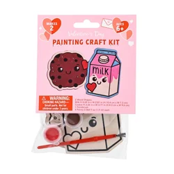 Meijer Corporate Seasonal Valentine's Day Painting Craft Kit, Milk And Cookies