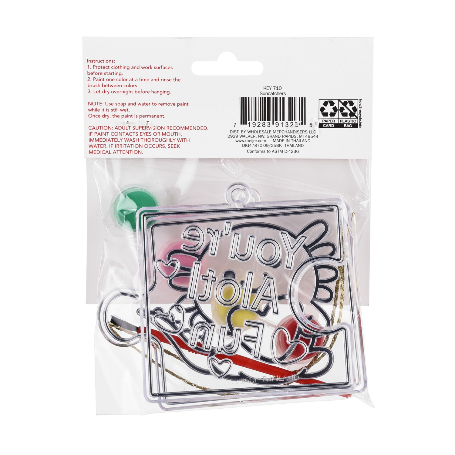 slide 2 of 3, Meijer Corporate Seasonal Valentine's Day Axolotl Suncatchers, 4 in