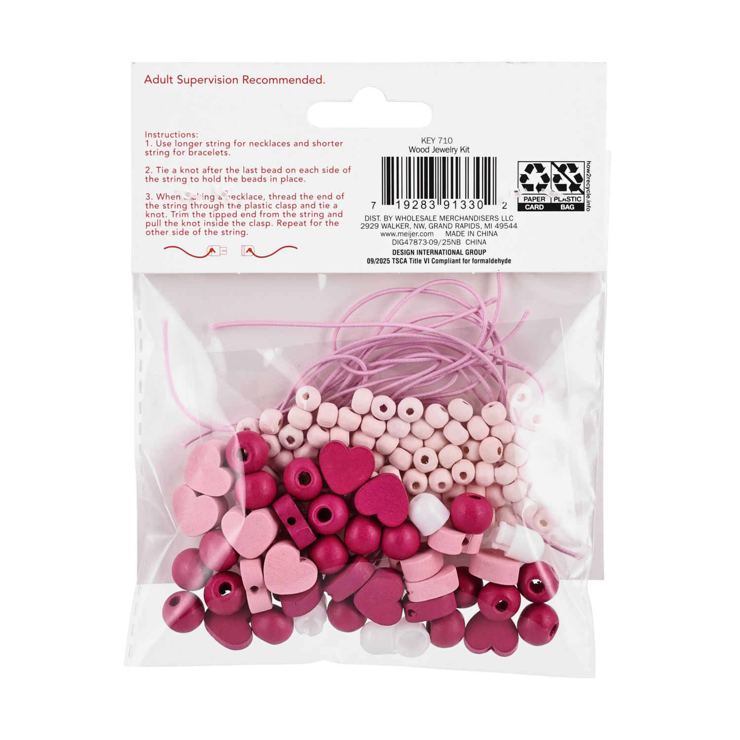 slide 3 of 3, Meijer Corporate Seasonal Valentine's Day Wood Jewelry Kit, 16 in/8 in