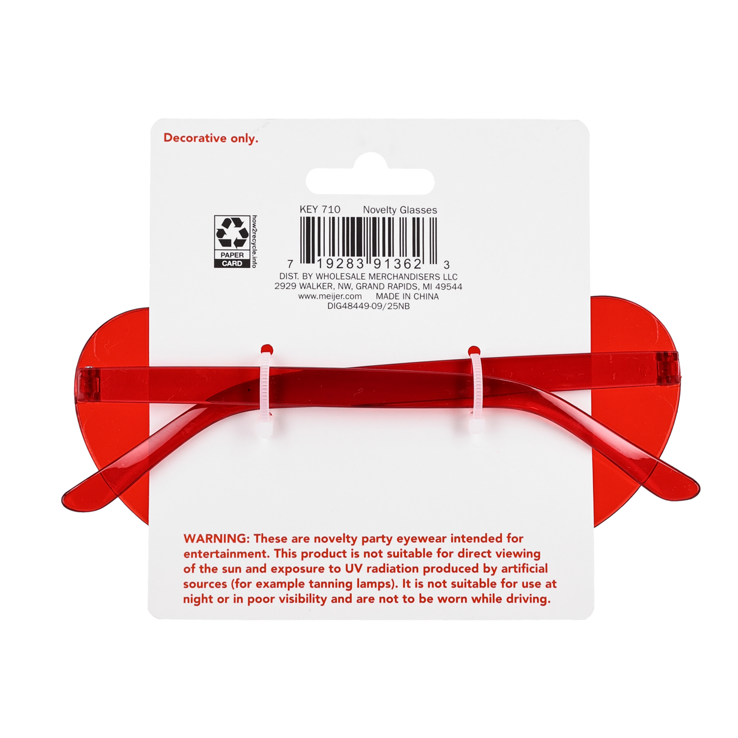 slide 2 of 3, Meijer Corporate Seasonal Mcs Val Heart Glasses, 14cm