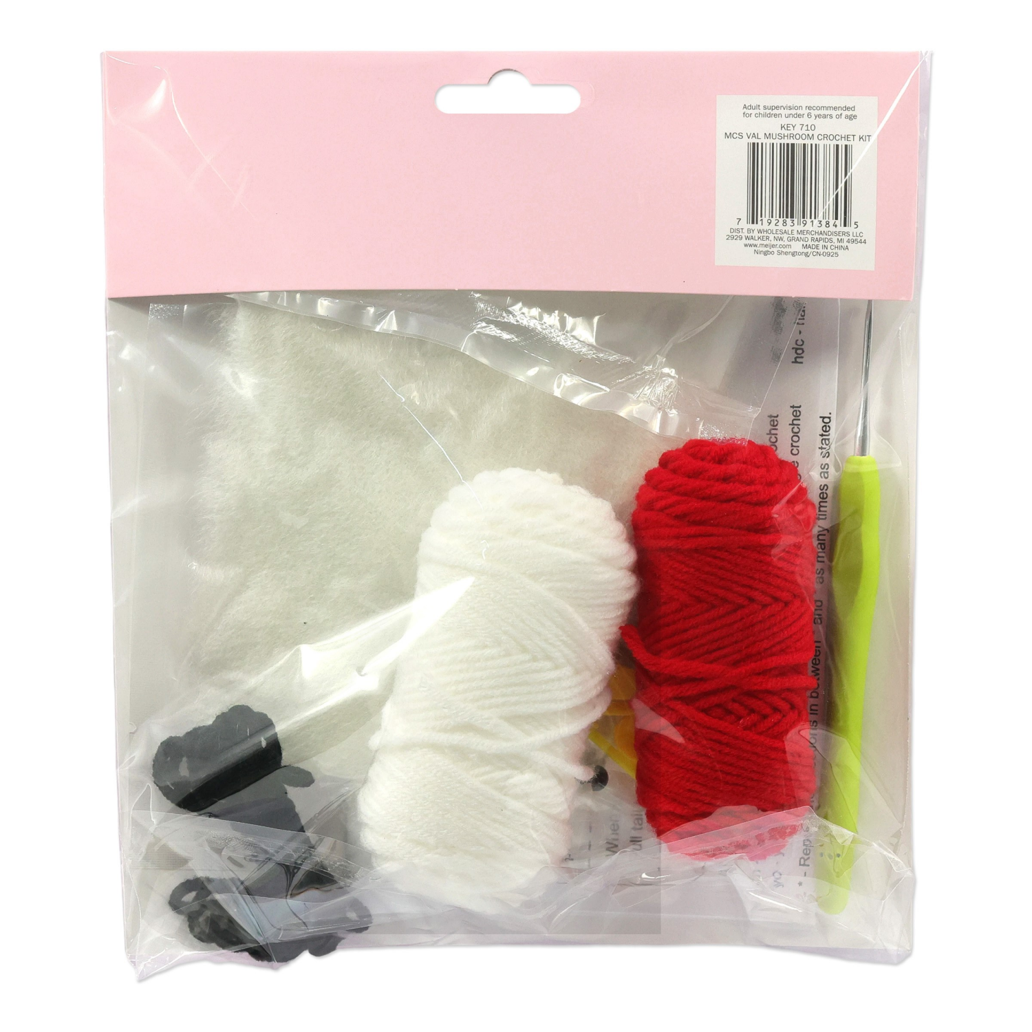 slide 2 of 2, Meijer Corporate Seasonal Valentine's Day Mushroom Crochet Kit, 4 In, 1 Ct, 1 ct