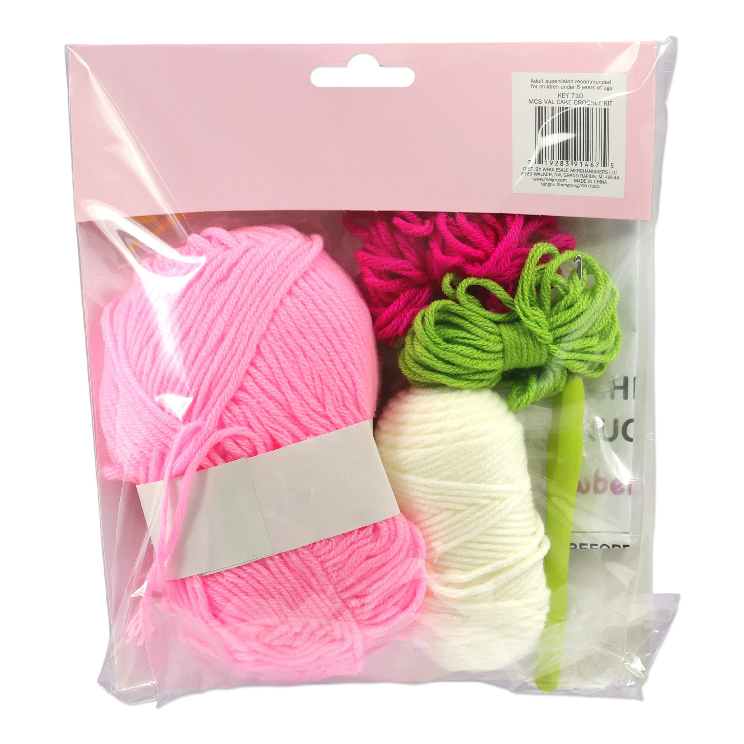 slide 2 of 2, Meijer Corporate Seasonal Valentine's Day Cake Crochet Kit, 4 In, 1 Ct, 1 ct