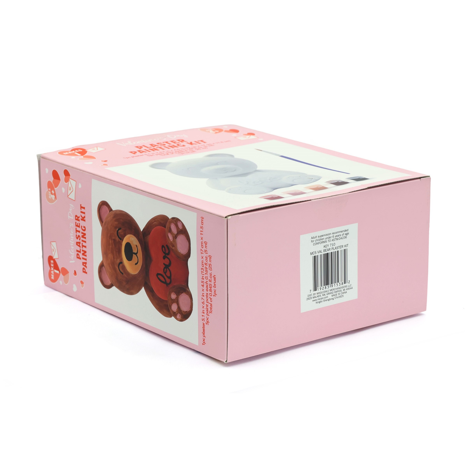 slide 3 of 3, Meijer Corporate Seasonal Valentine's Day Bear Plaster Kit, 7 In, 1 Ct, 1 ct