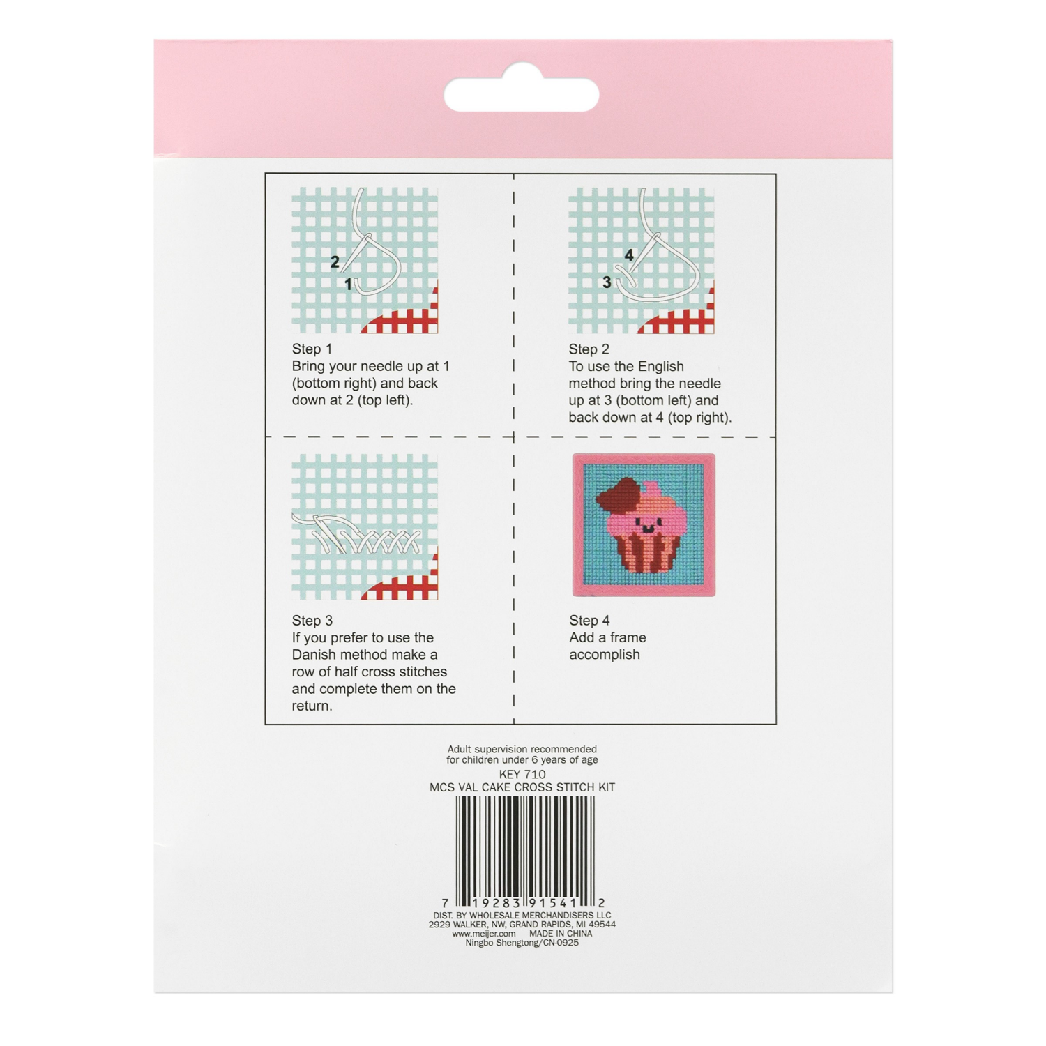 slide 2 of 2, Meijer Corporate Seasonal Valentine's Day Cake Cross Stitch, 5.75 In, 1 Ct, 1 ct