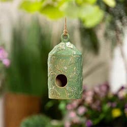 ROOM & RETREAT Rr Ceramic Floral Butterfly Bird House