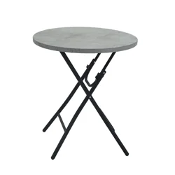 ROOM & RETREAT 24" Stone Look Metal Folding Table