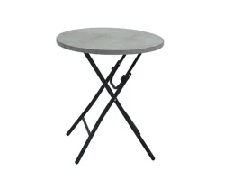 ROOM & RETREAT 24" Stone Look Metal Folding Table