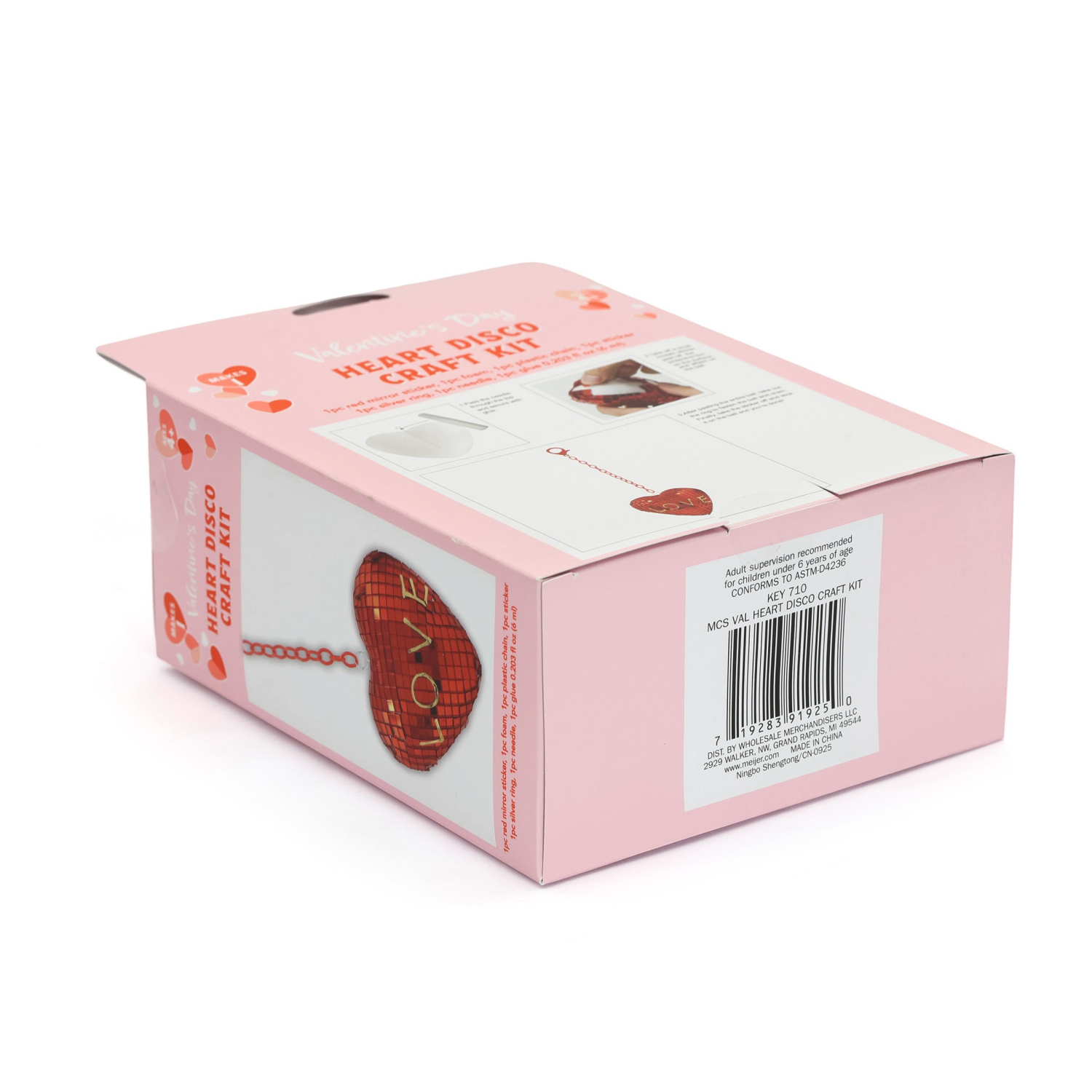 slide 2 of 3, Meijer Corporate Seasonal Valentine's Day Heart Disco Craft Kit, 5 In, 1 Ct, 1 ct