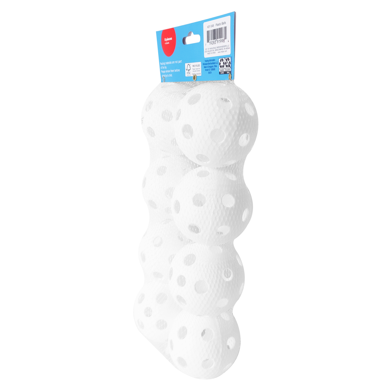 slide 3 of 4, FUN CLUB 8 PK Plastic Balls, 2.8 in, 8 Count, 8 ct