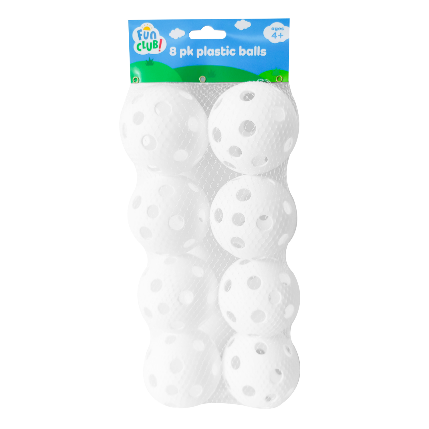 slide 1 of 4, FUN CLUB 8 PK Plastic Balls, 2.8 in, 8 Count, 8 ct