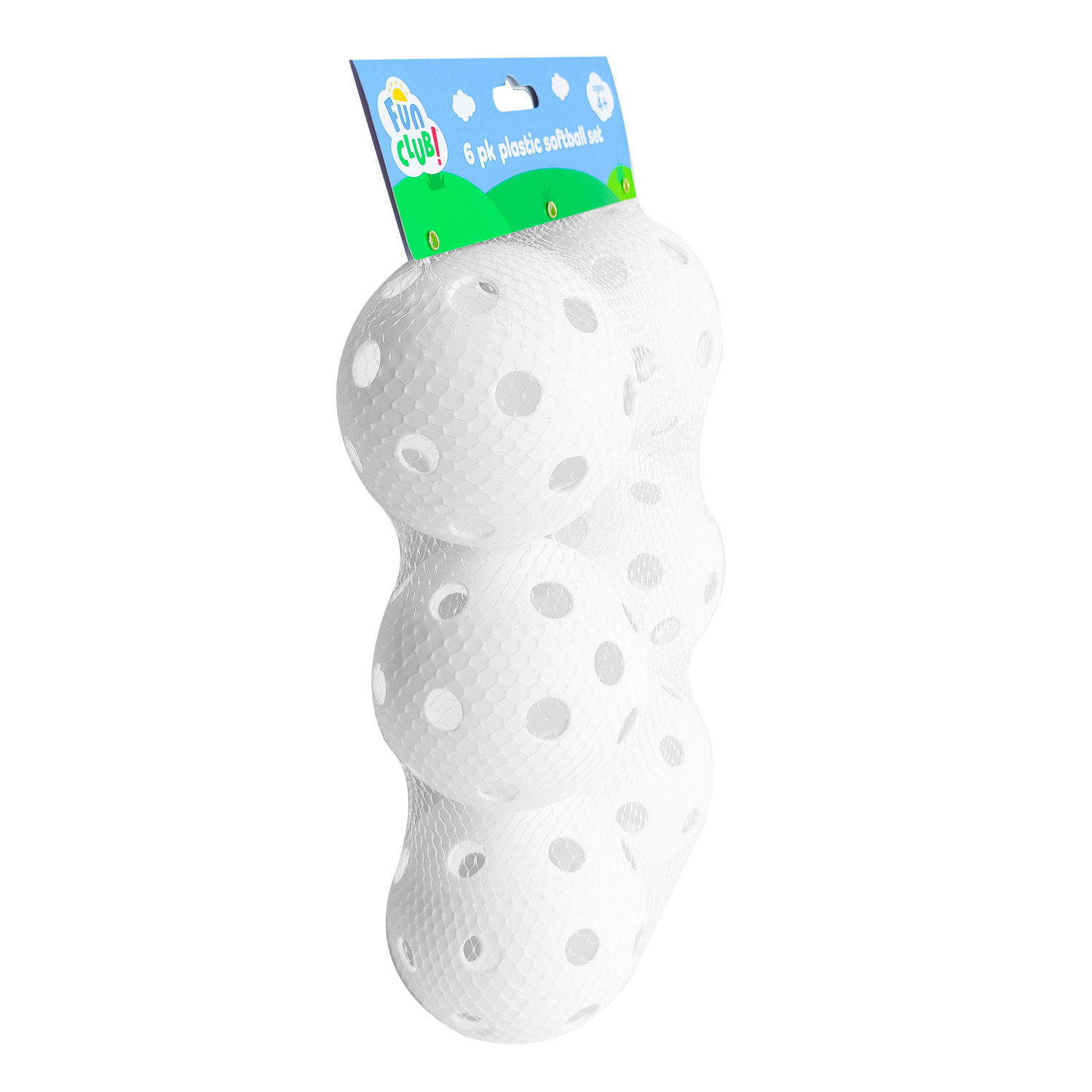 slide 2 of 4, FUN CLUB Plastic Softball, 6 ct