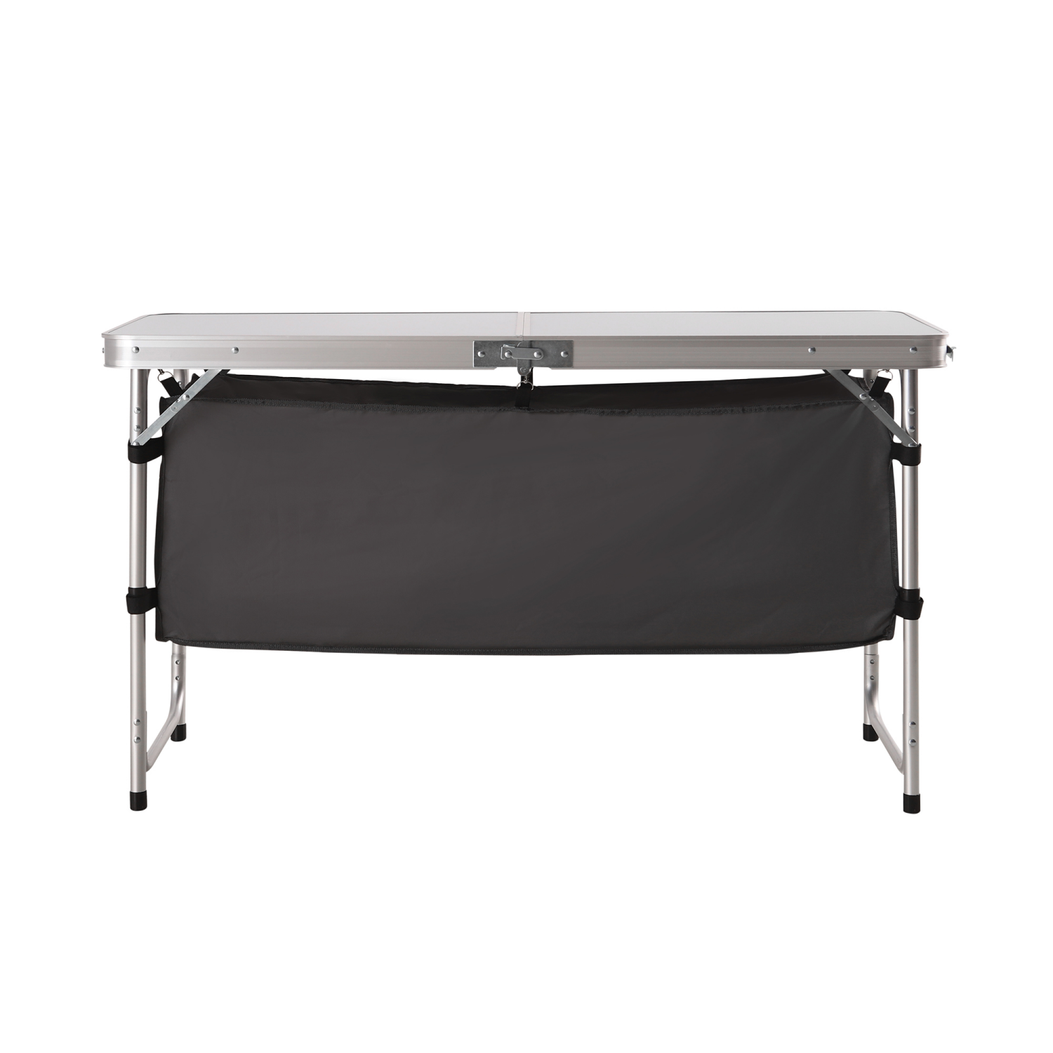slide 2 of 8, LAKE & TRAIL ALUMINUM FOLDING TABLE WITH STORAGE, 47x18 x 21.3