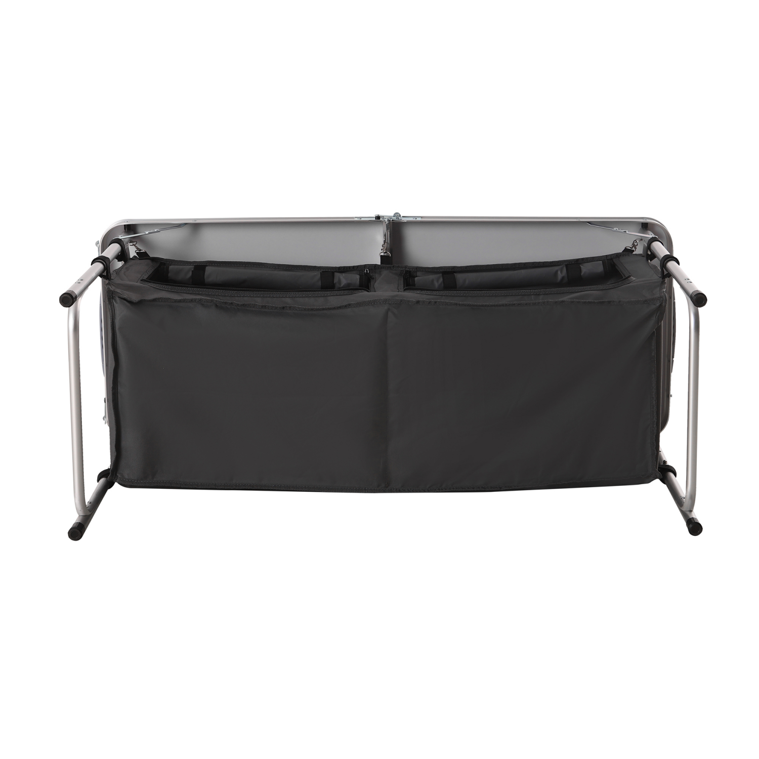 slide 3 of 8, LAKE & TRAIL ALUMINUM FOLDING TABLE WITH STORAGE, 47x18 x 21.3