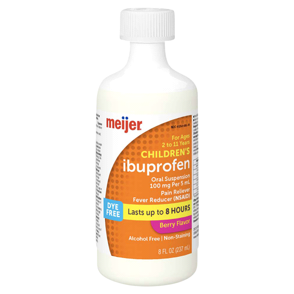 slide 8 of 29, Meijer Children's Ibuprofen Oral Suspension per, 100 mg, 5 ml, 8 oz