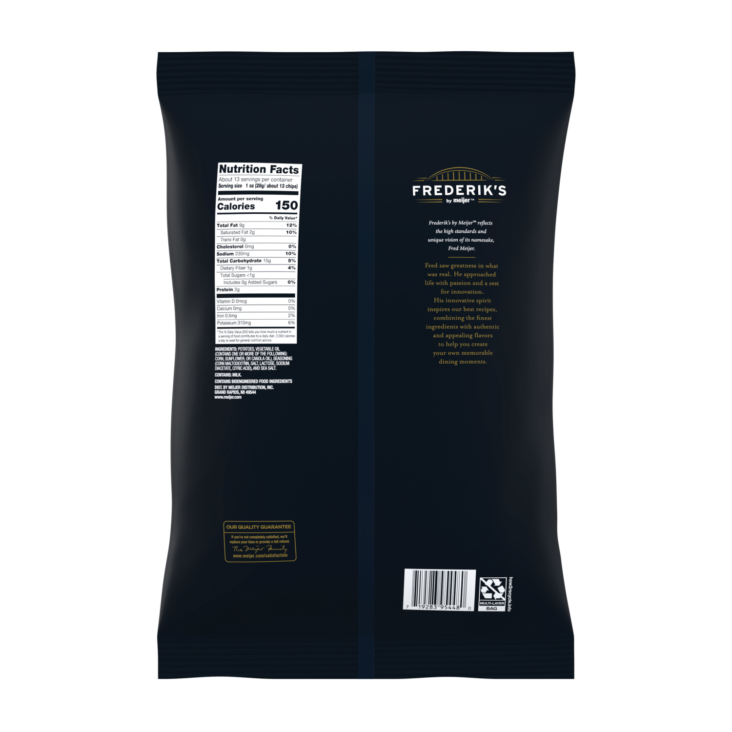 slide 2 of 2, Frederik's By Meijer Frederik's by Meijer Salt and Vinegar Kettle Chips Party Size, 12.5 oz, 12.5 oz