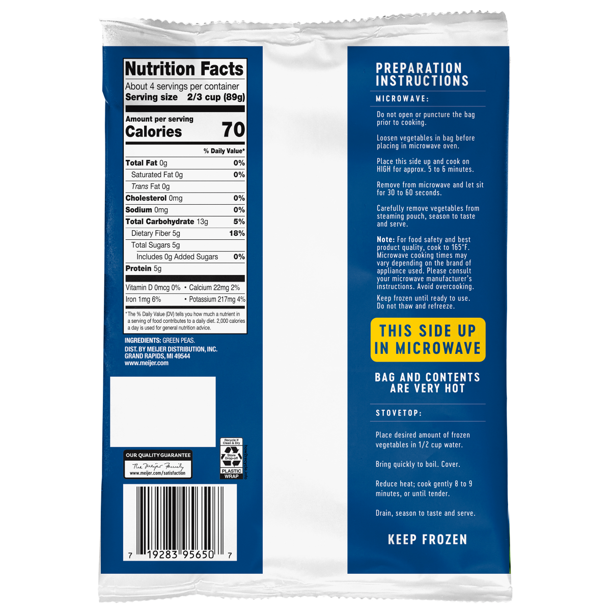 slide 2 of 2, Meijer Steamable Green Peas, 12 oz