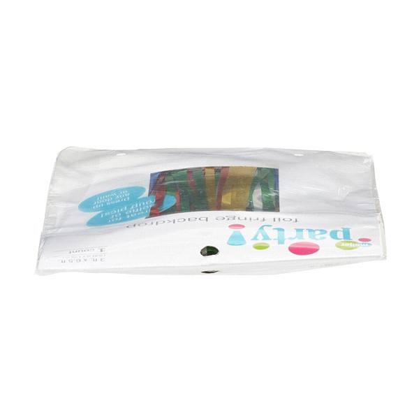 slide 18 of 29, Meijer Foil Fringe Backdrop, Multicolor, 3'x6.5', 1 ct