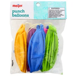 Meijer Punch Balloons, Assorted Solid Colors, 6 Ct