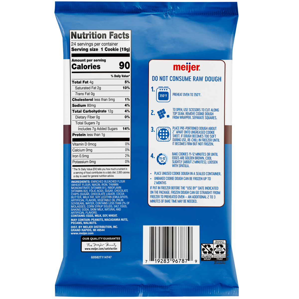 slide 2 of 2, Meijer Chocolate Chip Cookie Dough, 16 oz