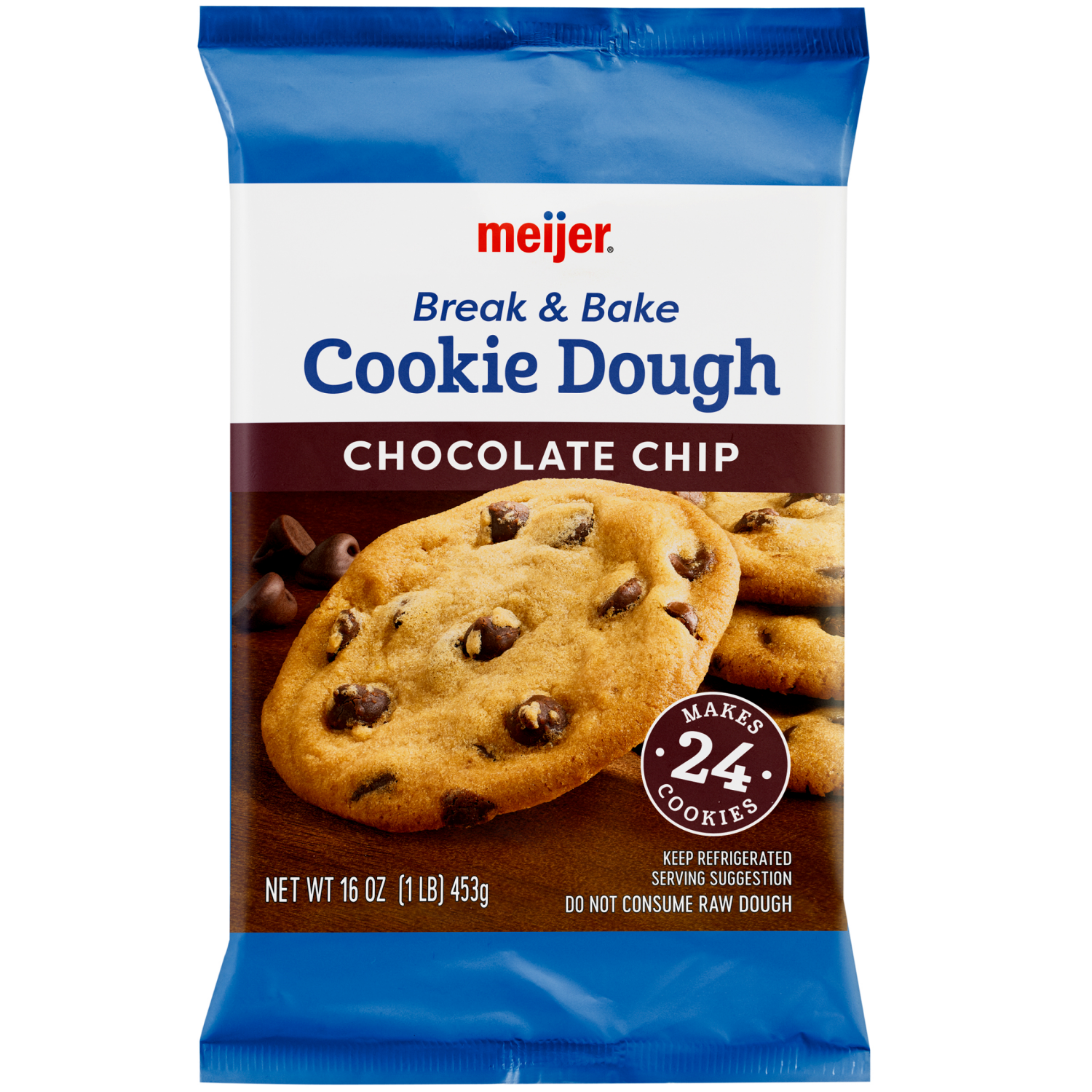 slide 1 of 2, Meijer Chocolate Chip Cookie Dough, 16 oz