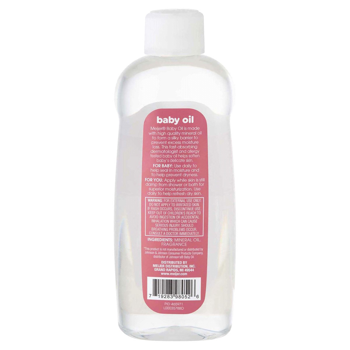 slide 2 of 2, Meijer Baby Mild Hypoallergenic Baby Oil, 14 oz
