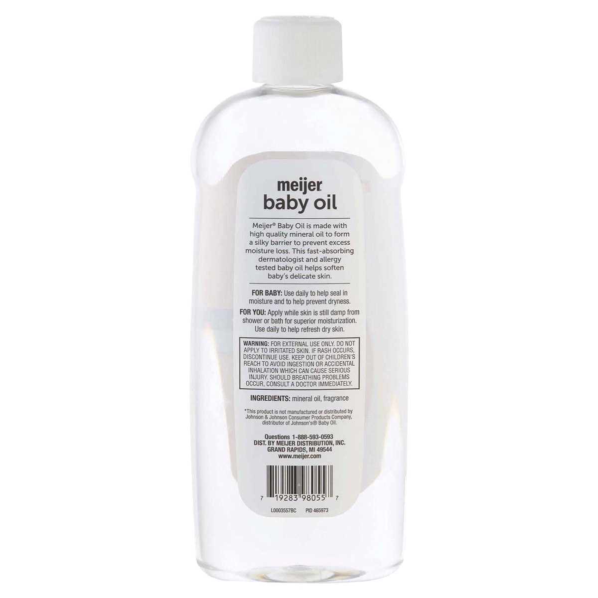 slide 2 of 2, Meijer Baby Mild Hypoallergenic Baby Oil, 20 oz