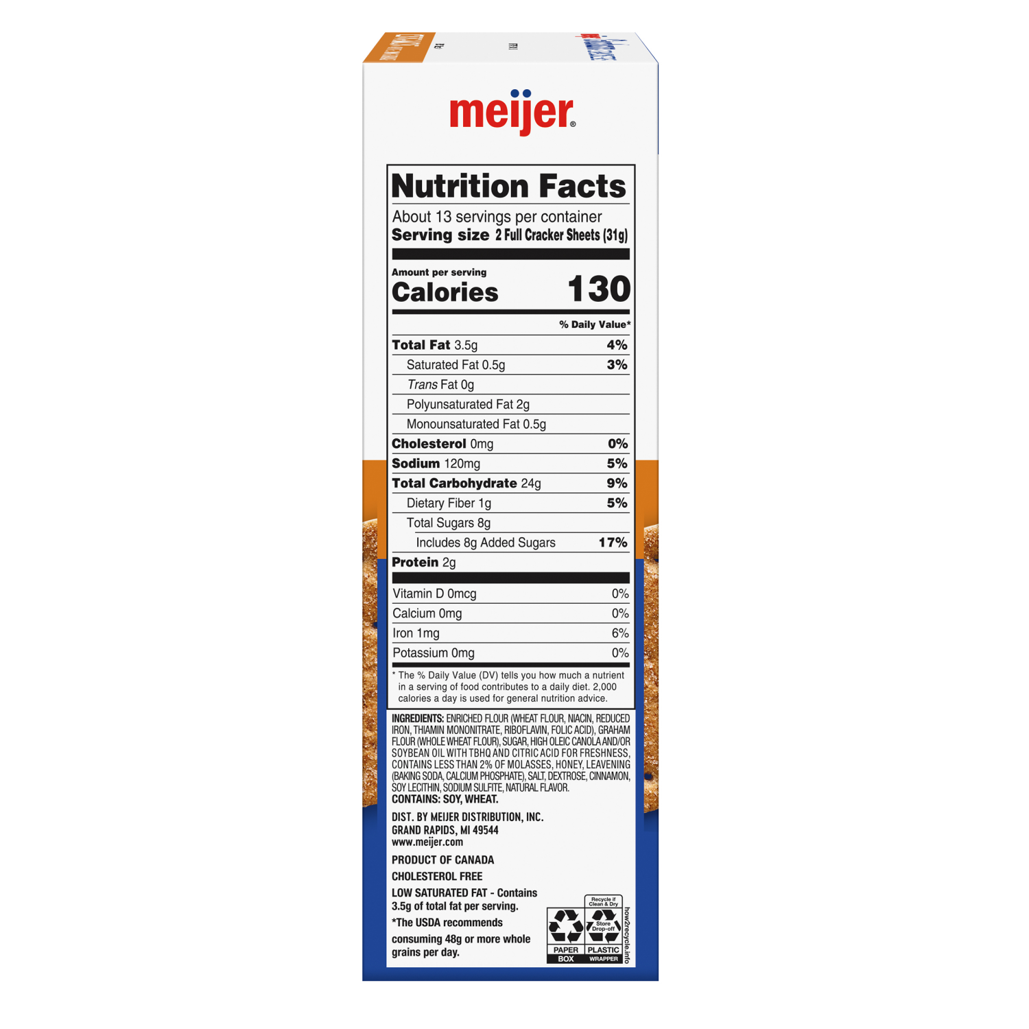 slide 3 of 5, Meijer Cinnamon Grahams, 14.4 oz