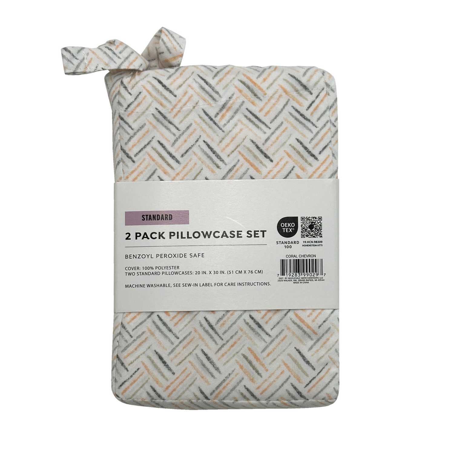 slide 2 of 4, Havenstay Pillowcases, Standard, Coral Chevron, standard